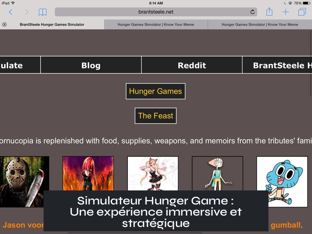 Simulateur Hunger Game : Une expérience immersive et stratégique