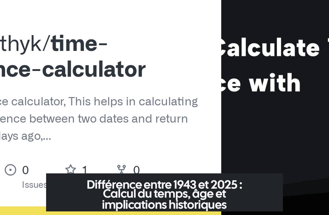 Différence entre 1943 et 2025 : Calcul du temps, âge et implications historiques