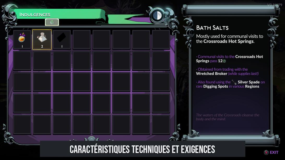 Caractéristiques techniques et exigences