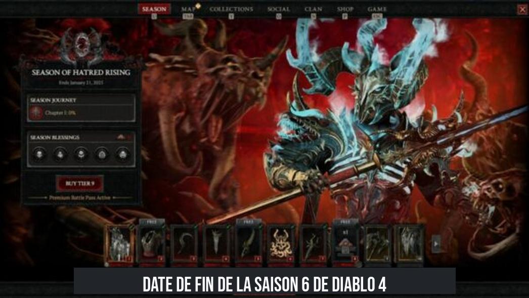 Date de fin de la saison 6 de Diablo 4