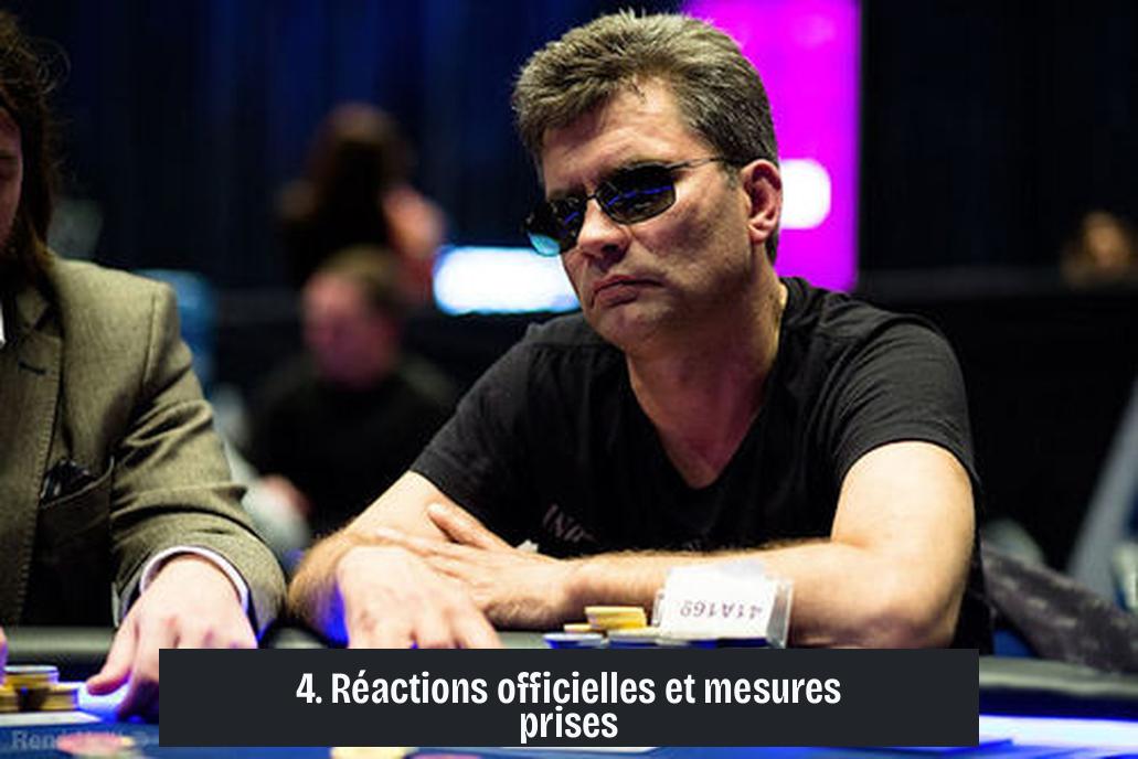 4. Réactions officielles et mesures prises