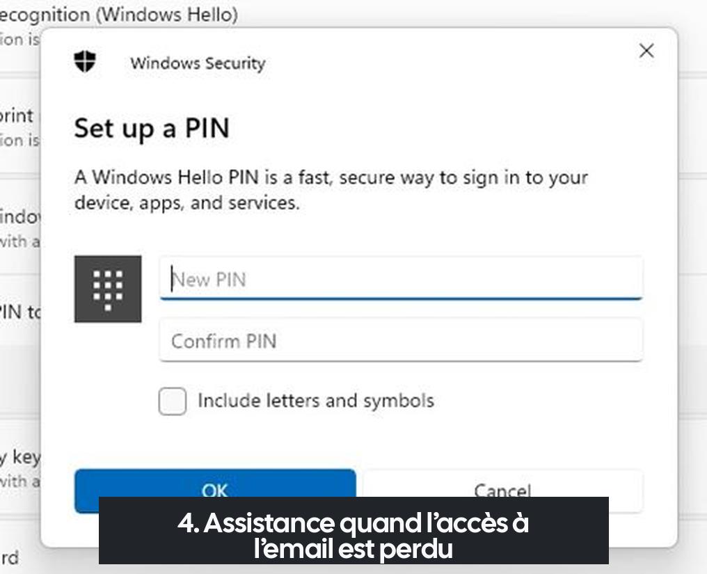 4. Assistance quand l’accès à l’email est perdu