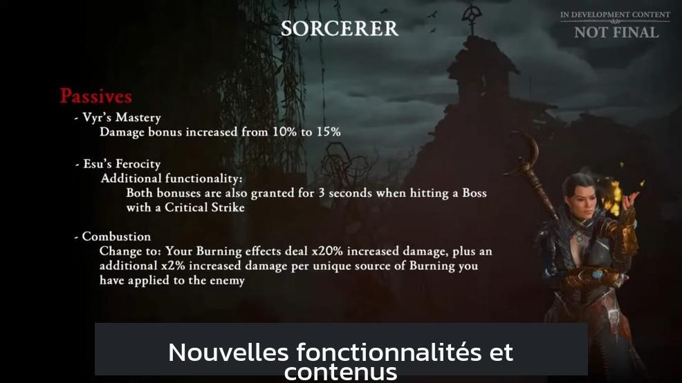 Nouvelles fonctionnalités et contenus