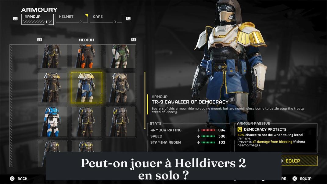 Peut-on jouer à Helldivers 2 en solo ?