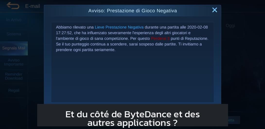 Et du côté de ByteDance et des autres applications ?