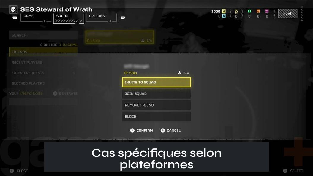 Cas spécifiques selon plateformes