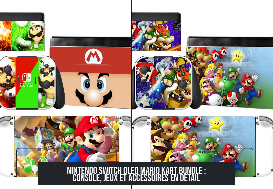 nintendo_switch_oled_mario_kart_bundle Nintendo Switch OLED Mario Kart Bundle : Console, jeux et accessoires en détail