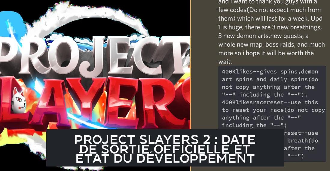 Project Slayers 2 : Date de sortie officielle et état du développement