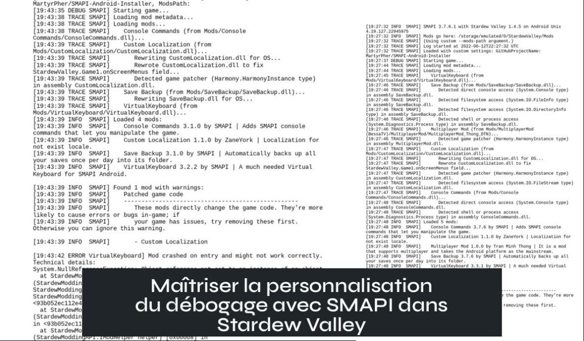 Maîtriser la personnalisation du débogage avec SMAPI dans Stardew Valley