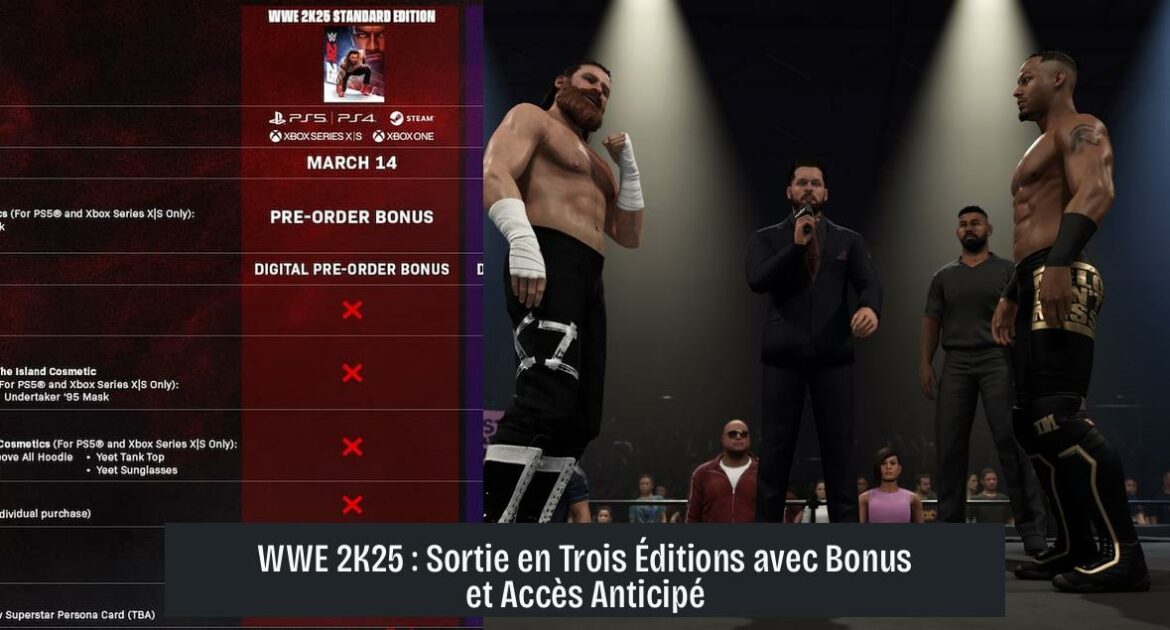 WWE 2K25 : Sortie en Trois Éditions avec Bonus et Accès Anticipé
