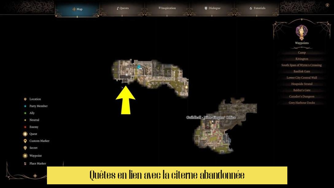 Quêtes en lien avec la citerne abandonnée