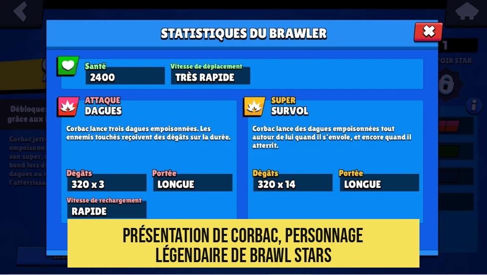 Présentation de Corbac, personnage légendaire de Brawl Stars