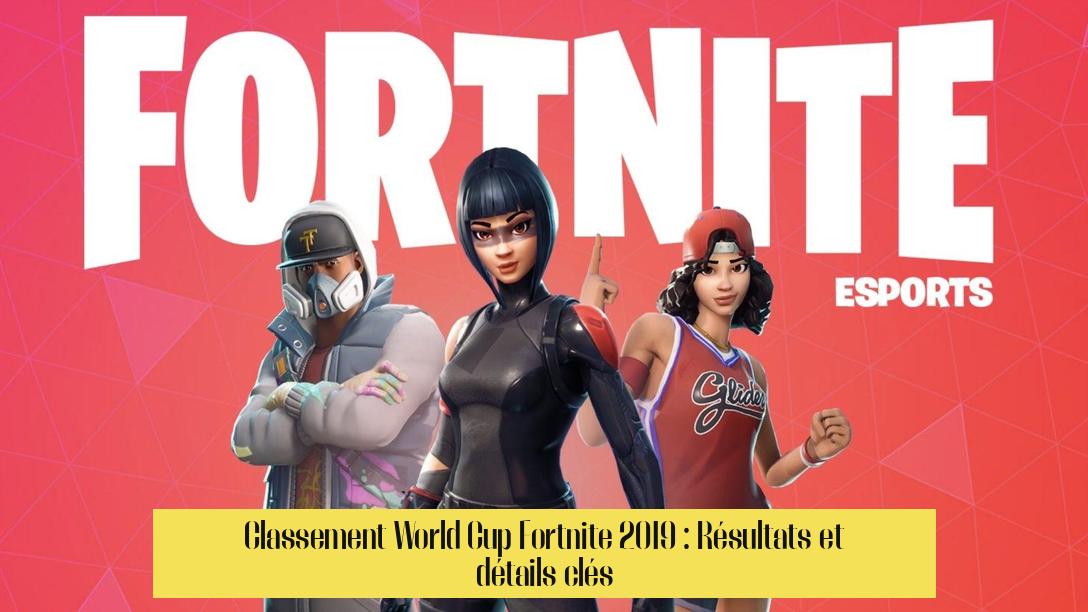 Classement World Cup Fortnite 2019 : Résultats et détails clés