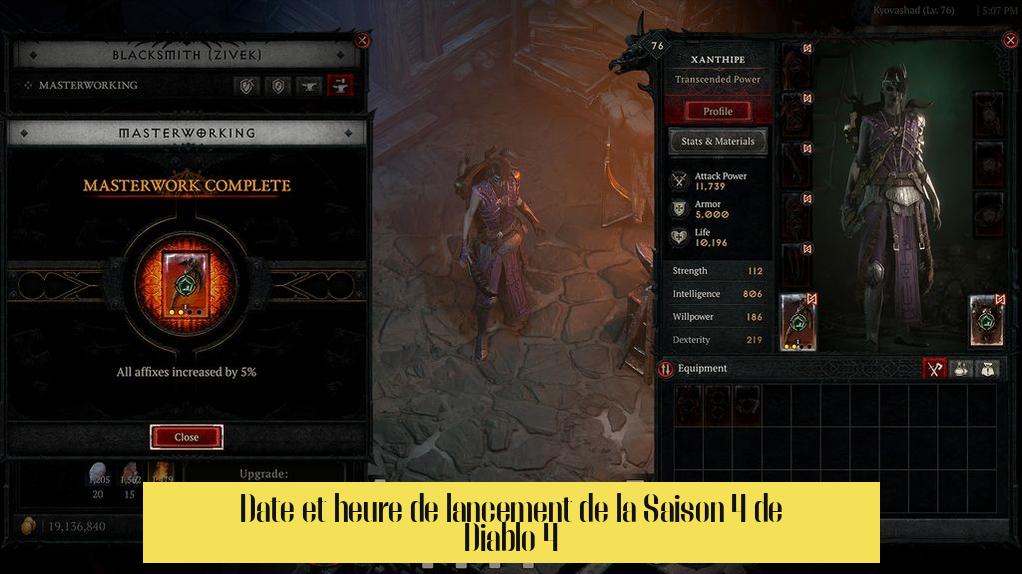 Date et heure de lancement de la Saison 4 de Diablo 4