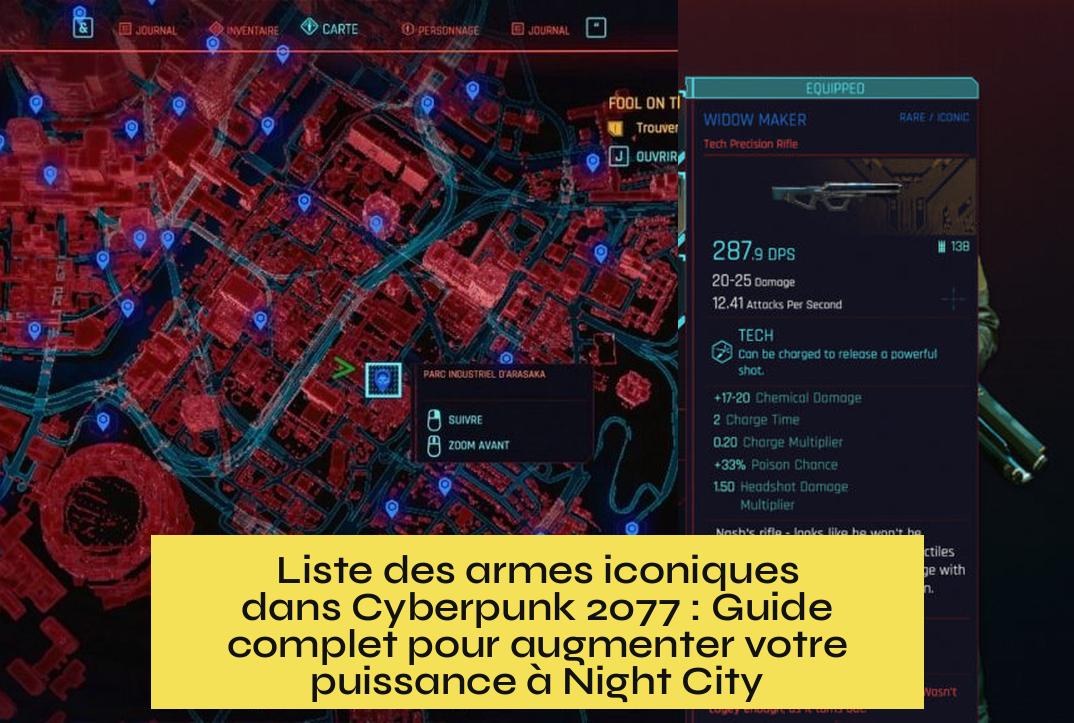 Liste des armes iconiques dans Cyberpunk 2077 : Guide complet pour augmenter votre puissance à Night City