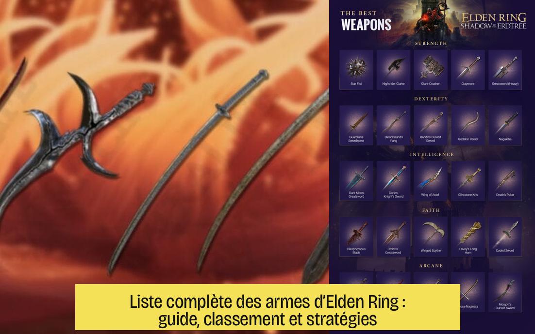 Liste complète des armes d’Elden Ring : guide, classement et stratégies